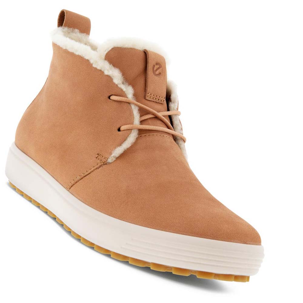 Női Ecco Soft 7 Tred Shearling Ankle Csizma Barna | HU 44XYU